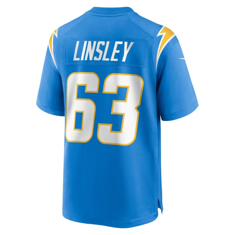 Corey Linsley Los Angeles Chargers Game Player Jersey - Powder Blue - Image 3