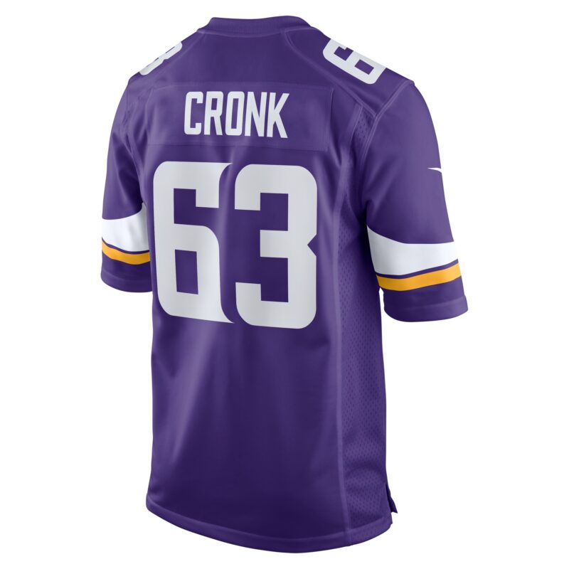 Coy Cronk Minnesota Vikings Team Game Jersey - Purple - Image 3