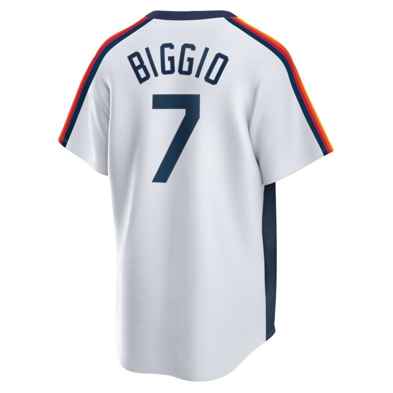 Craig Biggio Houston Astros Home Cooperstown Collection Logo Player Jersey - White - Image 3