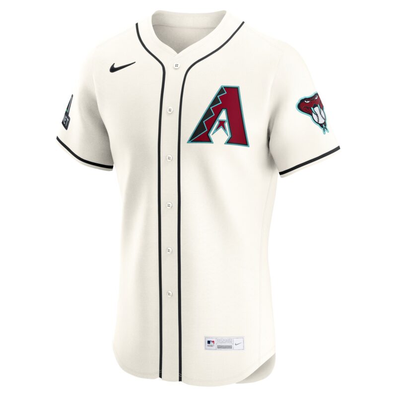 Arizona Diamondbacks Home Elite Sponsor Patch Pick-A-Player Retired Roster Jersey - Cream - Image 2