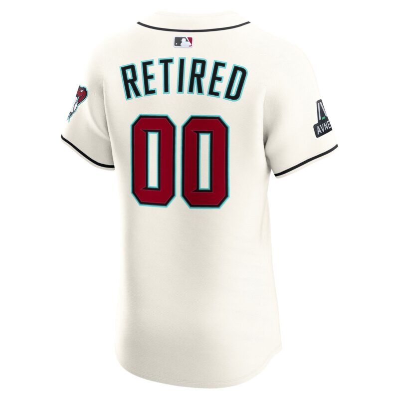 Arizona Diamondbacks Home Elite Sponsor Patch Pick-A-Player Retired Roster Jersey - Cream - Image 3