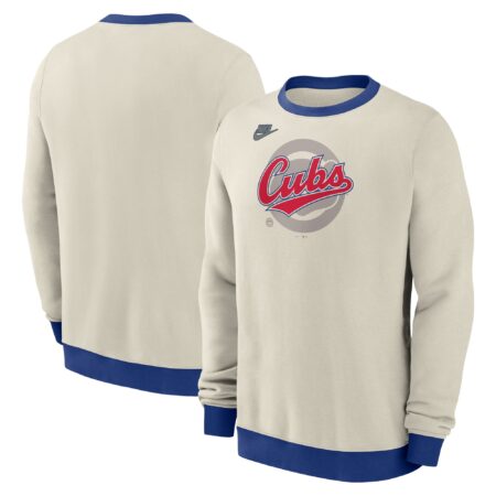 Chicago Cubs Cooperstown Collection Pullover Sweatshirt - Cream