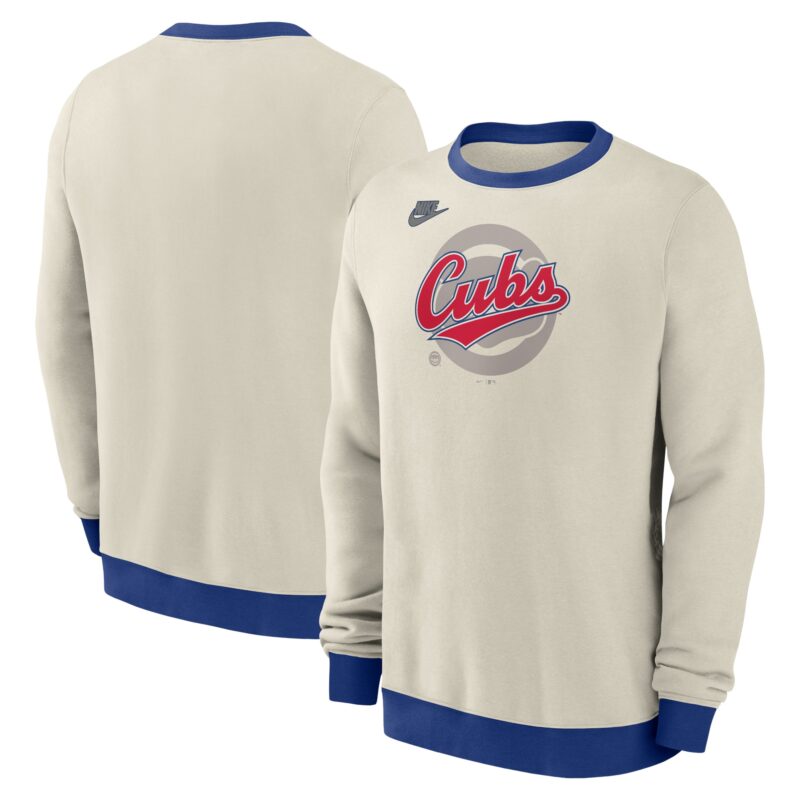Chicago Cubs Cooperstown Collection Pullover Sweatshirt - Cream
