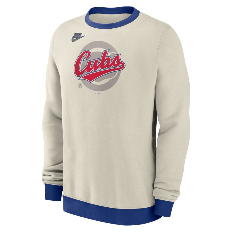 Chicago Cubs Cooperstown Collection Pullover Sweatshirt - Cream - Image 2