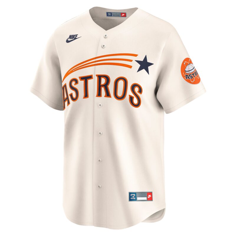 Houston Astros Throwback Cooperstown Collection Limited Jersey - Cream - Image 2