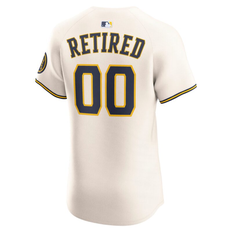Milwaukee Brewers Home Elite Pick-A-Player Retired Roster Jersey - Cream - Image 3