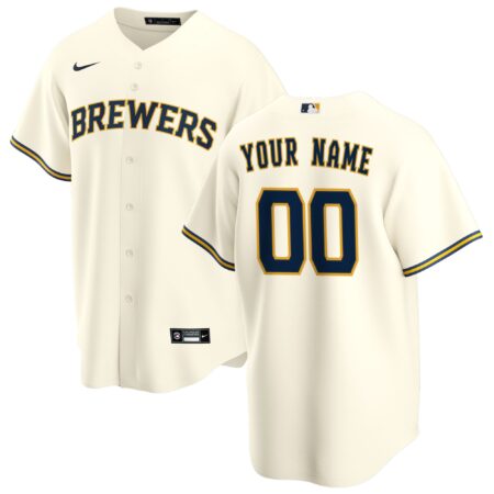 Milwaukee Brewers Home Custom Jersey - Cream