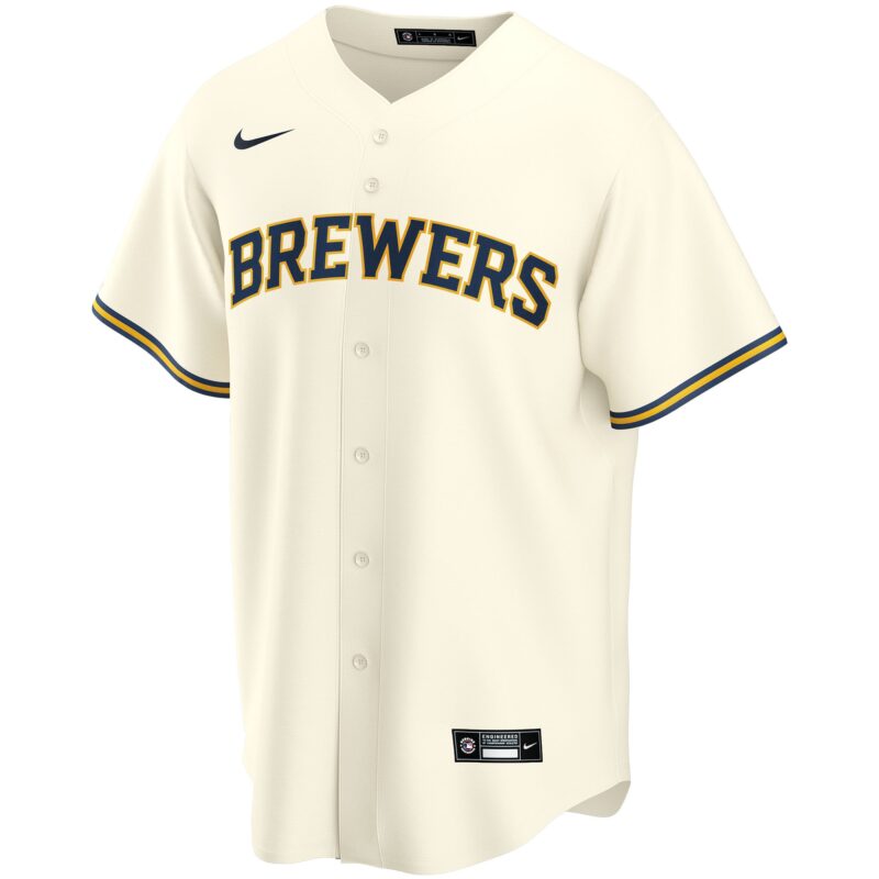 Milwaukee Brewers Home Custom Jersey - Cream - Image 2