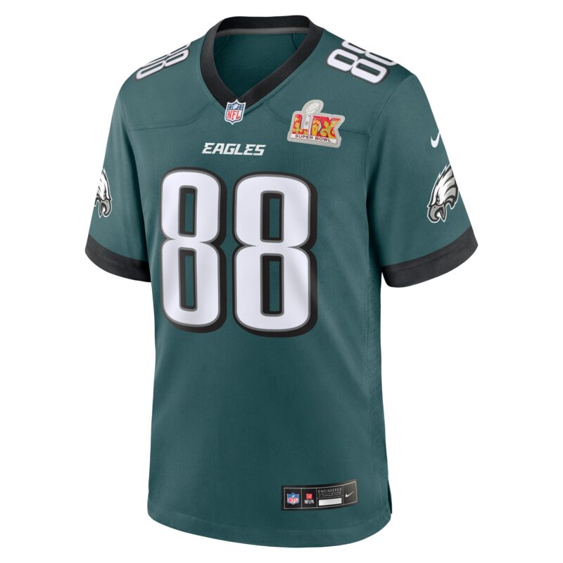 Dallas Goedert Philadelphia Eagles Super Bowl LIX Game Player Jersey - Midnight Green - Image 2