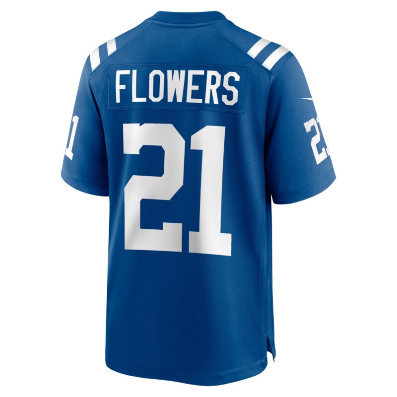 Dallis Flowers Indianapolis Colts Game Jersey - Royal - Image 3