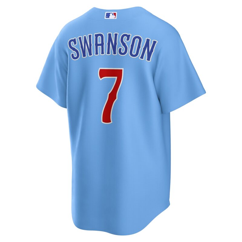 Dansby Swanson Chicago Cubs 2nd Alternate Player Jersey - Blue - Image 3