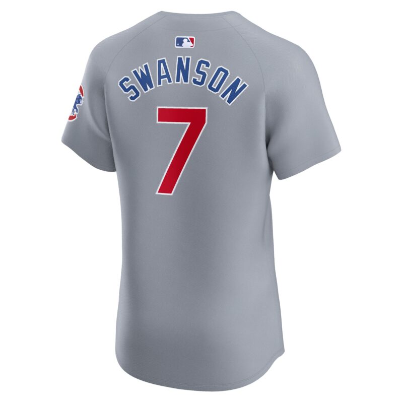 Dansby Swanson Chicago Cubs Road Elite Player Jersey - Gray - Image 3