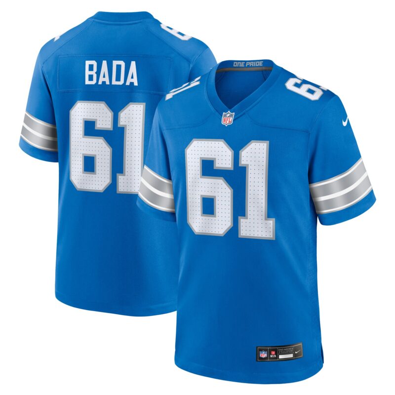 David Bada Detroit Lions Team Game Jersey - Blue