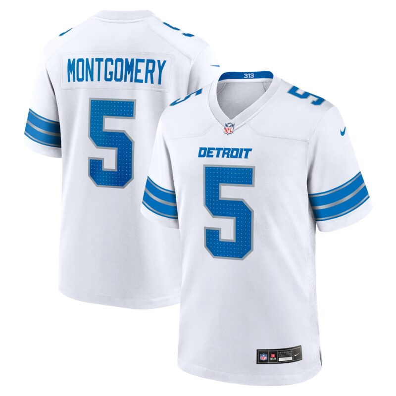 David Montgomery Detroit Lions Game Jersey - White