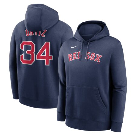 David Ortiz Boston Red Sox Player Name & Number Club Pullover Hoodie - Navy