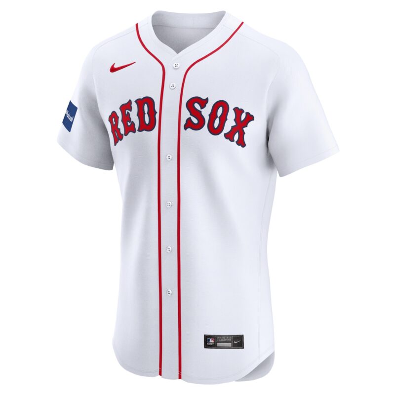 David Ortiz Boston Red Sox Home Elite Sponsor Patch Player Jersey - White - Image 2