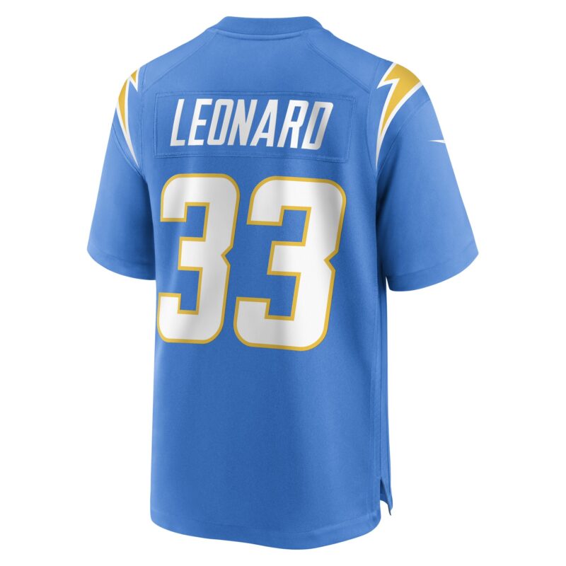 Deane Leonard Los Angeles Chargers Game Player Jersey - Powder Blue - Image 3