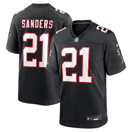 Deion Sanders Atlanta Falcons Alternate Retired Player Game Jersey - Black