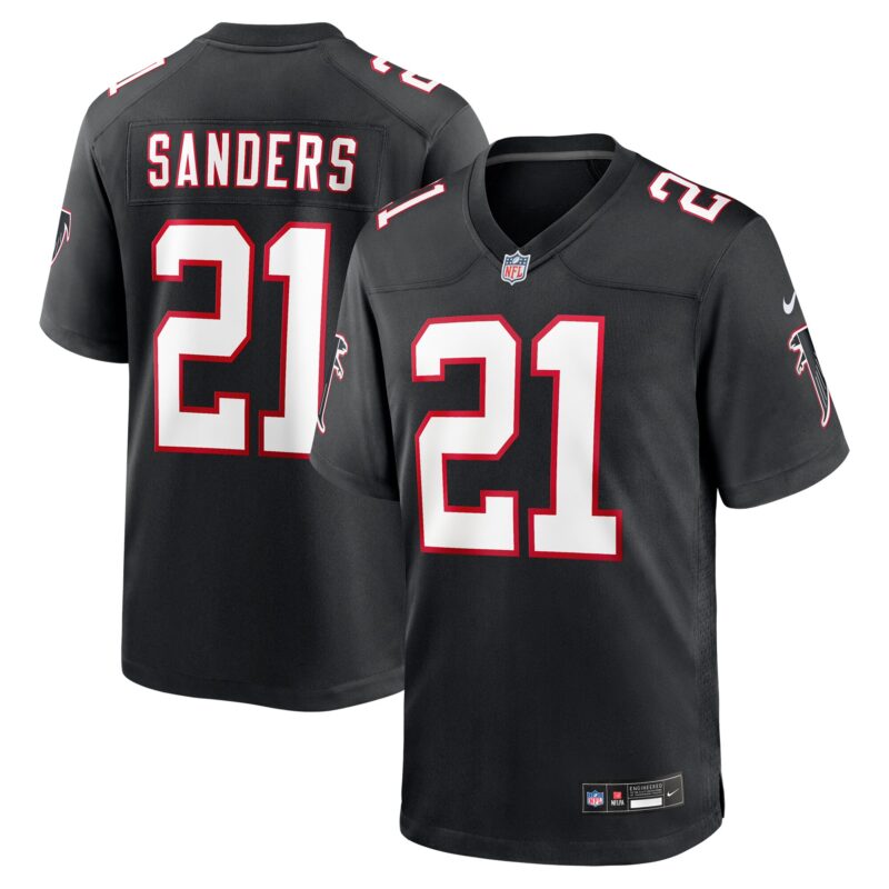 Deion Sanders Atlanta Falcons Alternate Retired Player Game Jersey - Black