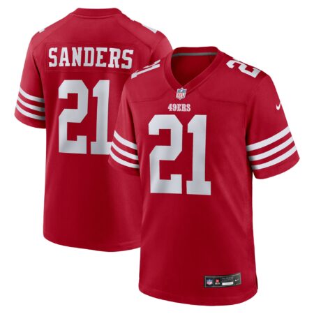 Deion Sanders San Francisco 49ers Team Retired Player Game Jersey - Scarlet