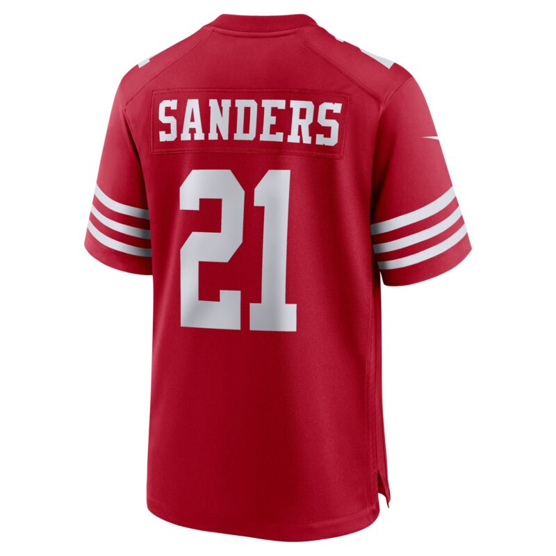 Deion Sanders San Francisco 49ers Team Retired Player Game Jersey - Scarlet - Image 3
