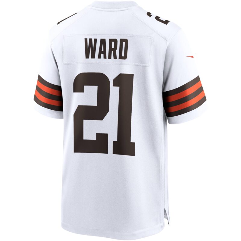 Denzel Ward Cleveland Browns Game Jersey - White - Image 3
