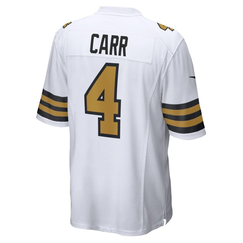 Derek Carr New Orleans Saints Alternate Game Jersey - White - Image 3