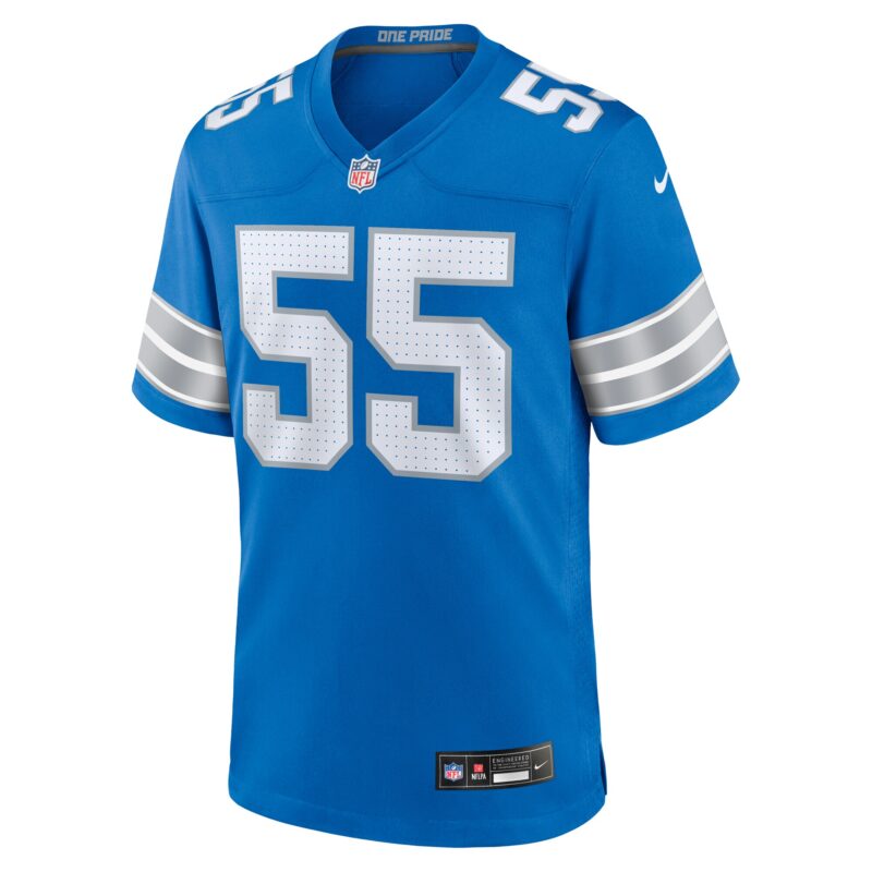 Derrick Barnes Detroit Lions Team Game Jersey - Blue - Image 2