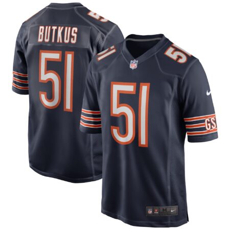 Dick Butkus Chicago Bears Game Retired Player Jersey - Navy