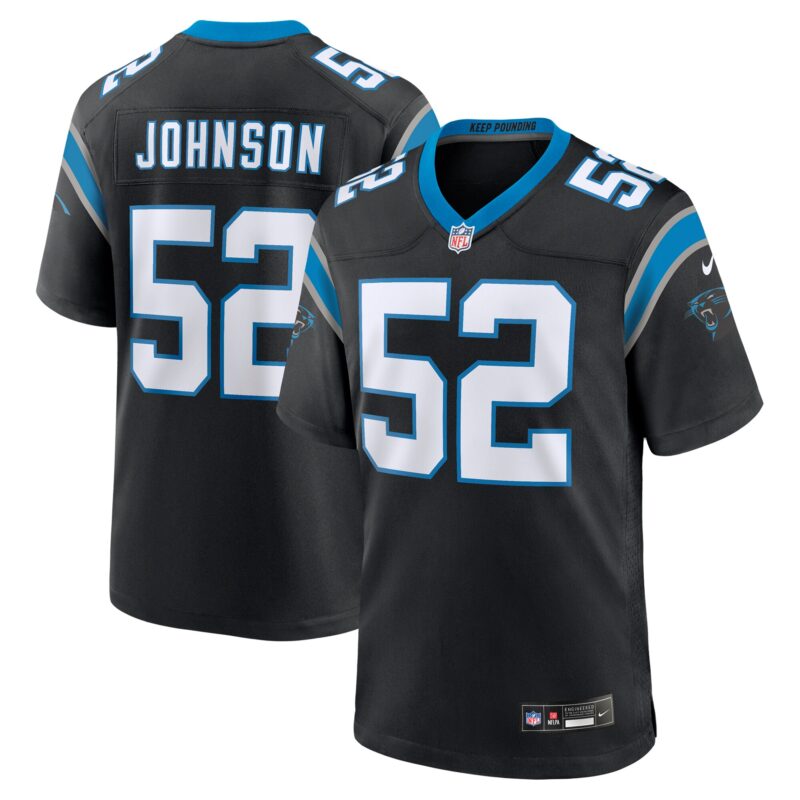 DJ Johnson Carolina Panthers Game Jersey - Black