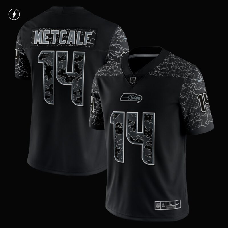 DK Metcalf Seattle Seahawks RFLCTV Limited Jersey - Black - Image 2