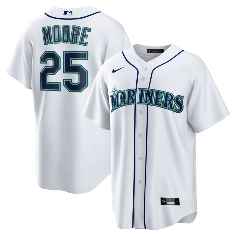 Dylan Moore Seattle Mariners Home Jersey - White