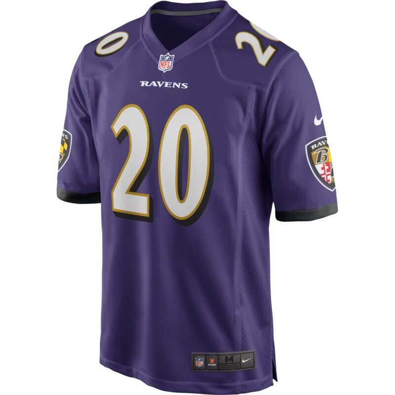 Ed Reed Baltimore Ravens Game Retired Player Jersey - Purple - Image 2
