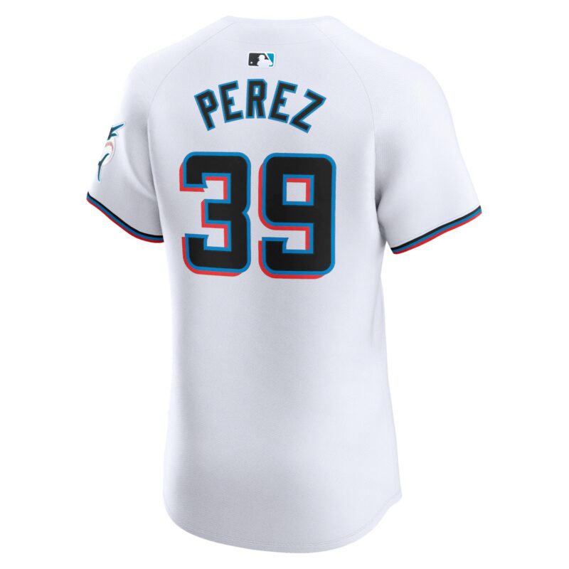 Eury Perez Miami Marlins Home Elite Player Jersey - White - Image 3