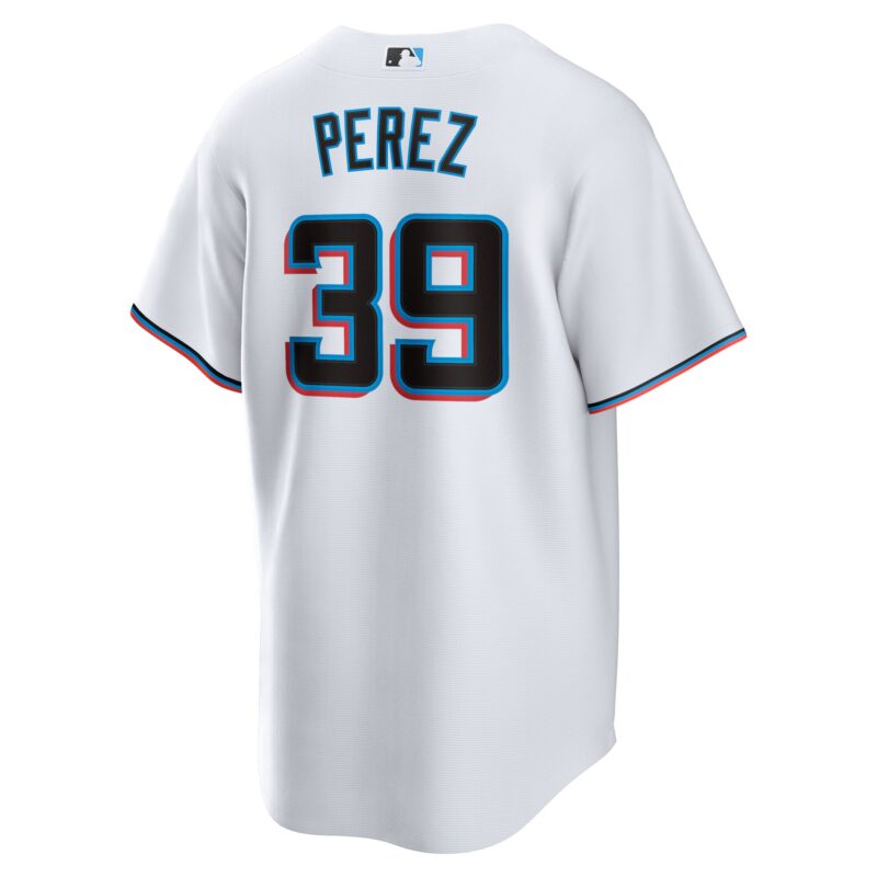 Eury Perez Miami Marlins Home Jersey - White - Image 3