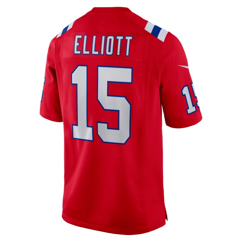 Ezekiel Elliott New England Patriots Male Adult Alternate Game Player Jersey - Red - Image 3