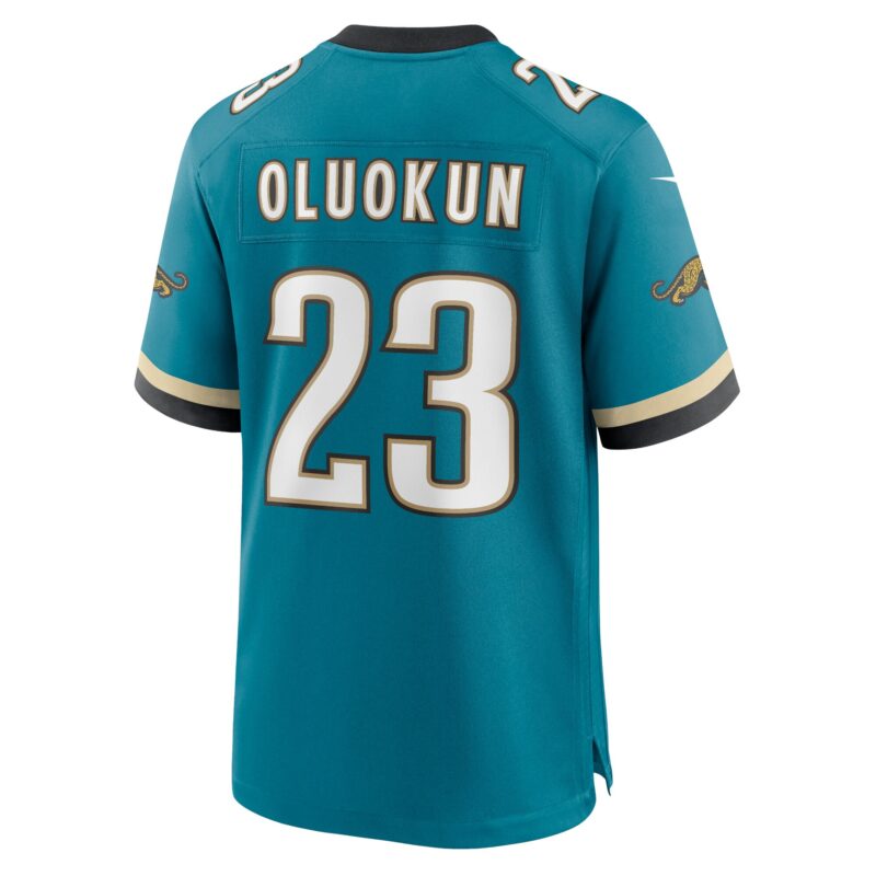 Foye Oluokun Jacksonville Jaguars Prowler Throwback Player Game Jersey - Teal - Image 3
