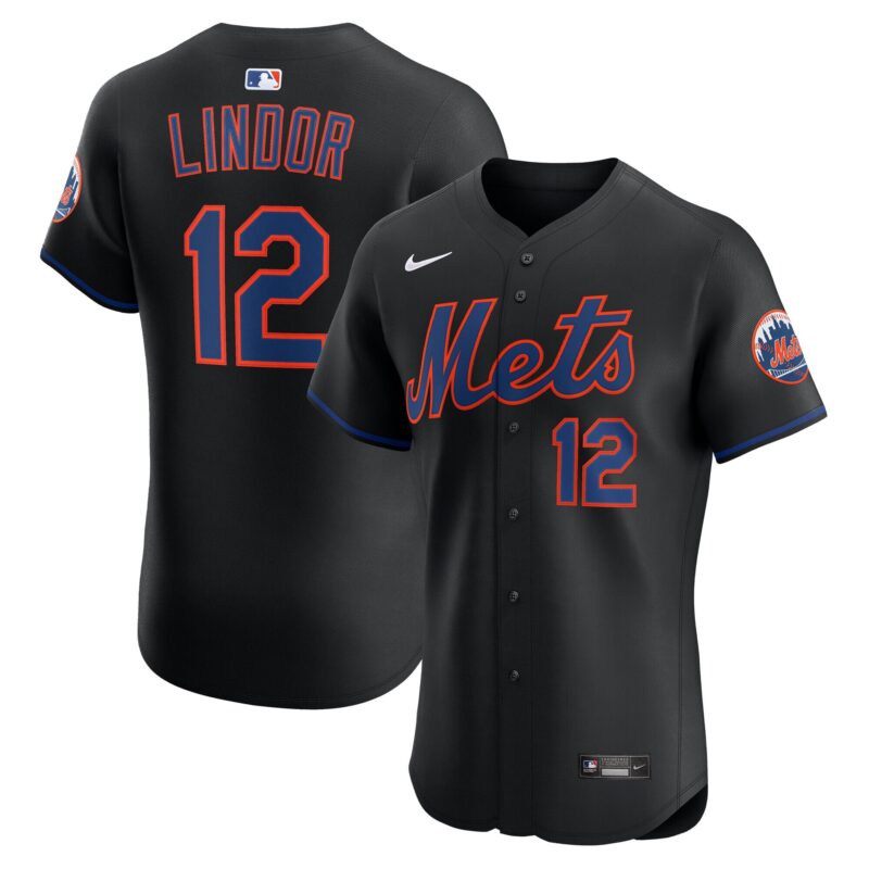 Francisco Lindor New York Mets Alternate Elite Jersey - Black