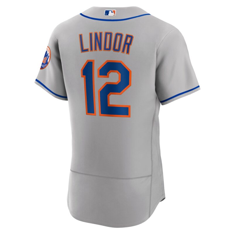 Francisco Lindor New York Mets Road Player Jersey - Gray - Image 3