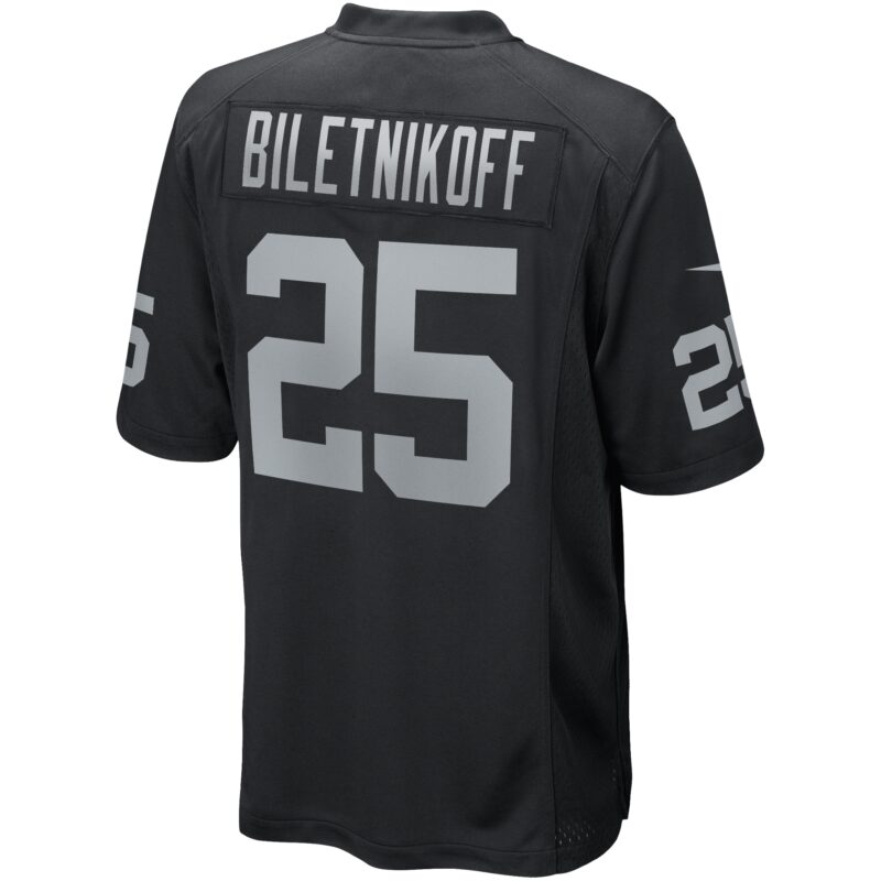 Fred Biletnikoff Las Vegas Raiders Game Retired Player Jersey - Black - Image 3