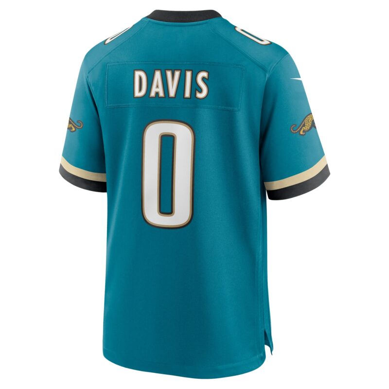 Gabe Davis Jacksonville Jaguars Prowler Throwback Player Game Jersey - Teal - Image 3