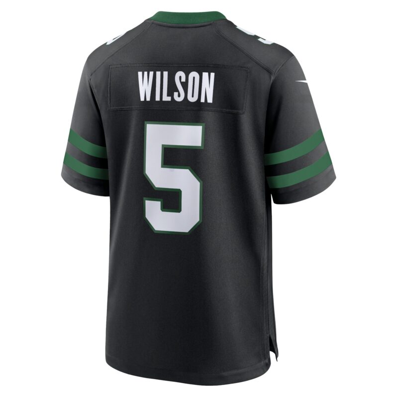 Garrett Wilson New York Jets Alternate Game Jersey - Legacy Black - Image 3