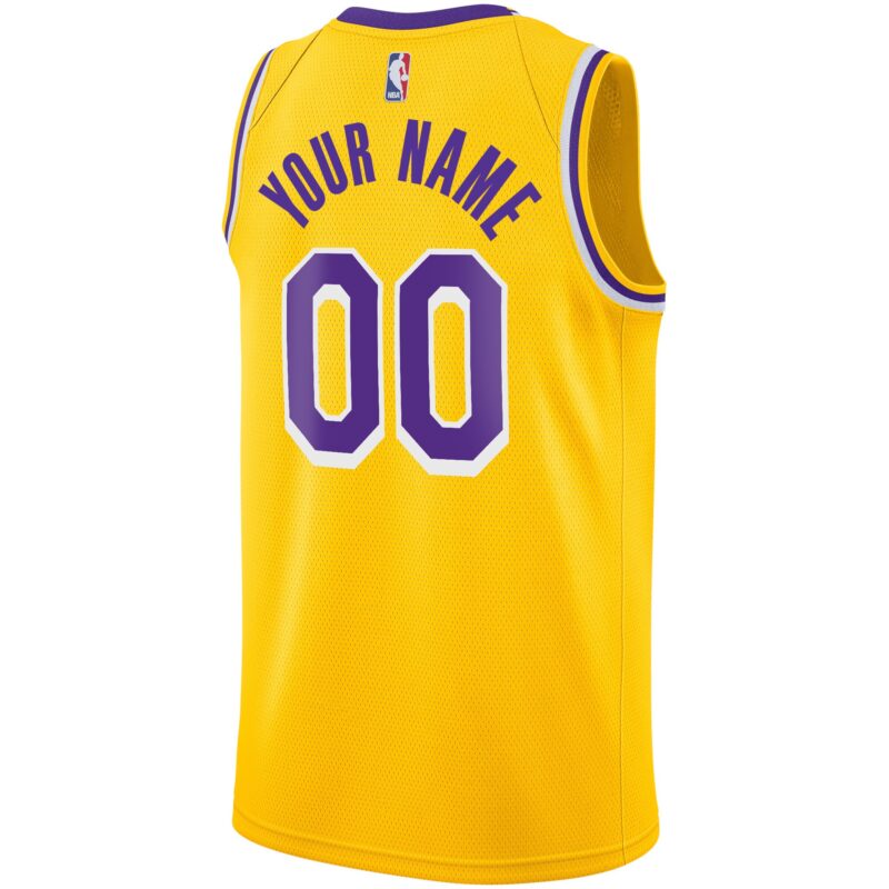 Los Angeles Lakers Custom Swingman Jersey Gold - Icon Edition - Image 3