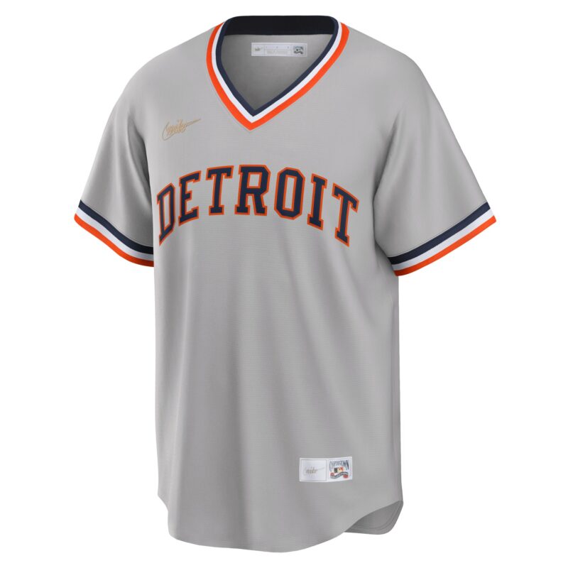 Detroit Tigers Road Cooperstown Collection Team Jersey - Gray - Image 2
