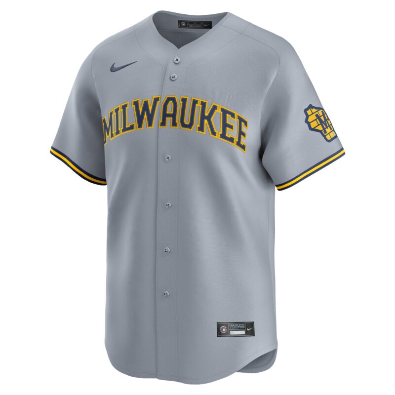 Milwaukee Brewers Away Limited Jersey - Gray - Image 2