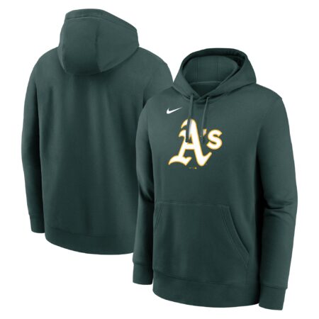 Athletics Logo Club Fleece Pullover Hoodie - Green