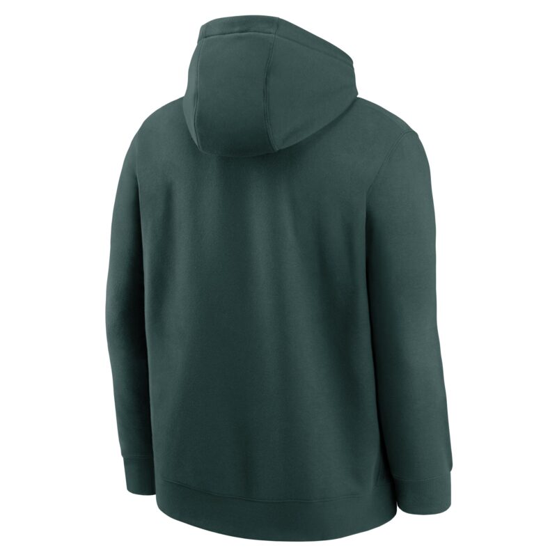 Athletics Logo Club Fleece Pullover Hoodie - Green - Image 3