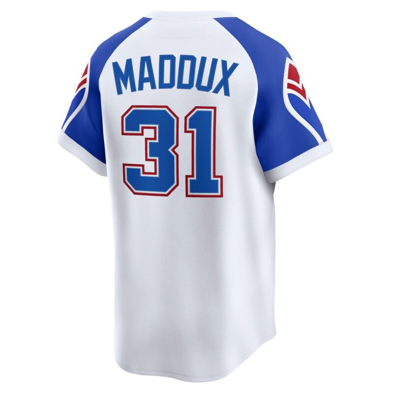 Greg Maddux Atlanta Braves Throwback Cooperstown Collection Limited Jersey - White - Image 3