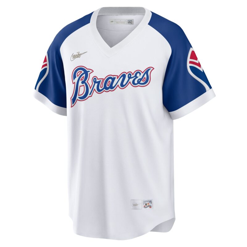 Hank Aaron Atlanta Braves Home Cooperstown Collection Player Jersey - White - Image 2