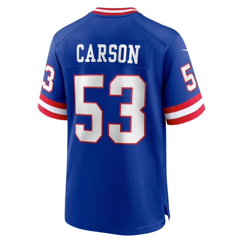 Harry Carson New York Giants Classic Retired Player Game Jersey - Royal - Image 3